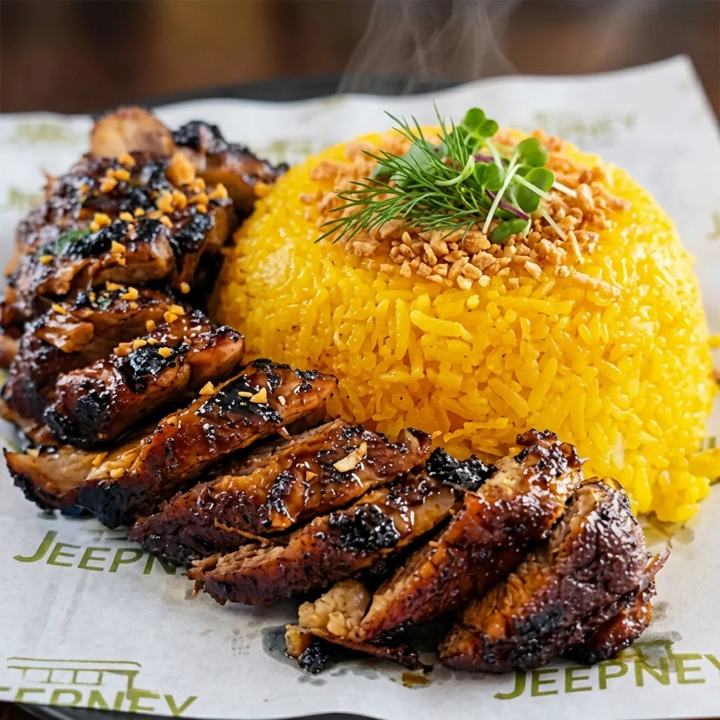Lechon Baka with Java Rice at Jeepney Winnipeg — delivery to Brooklands, Winnipeg
